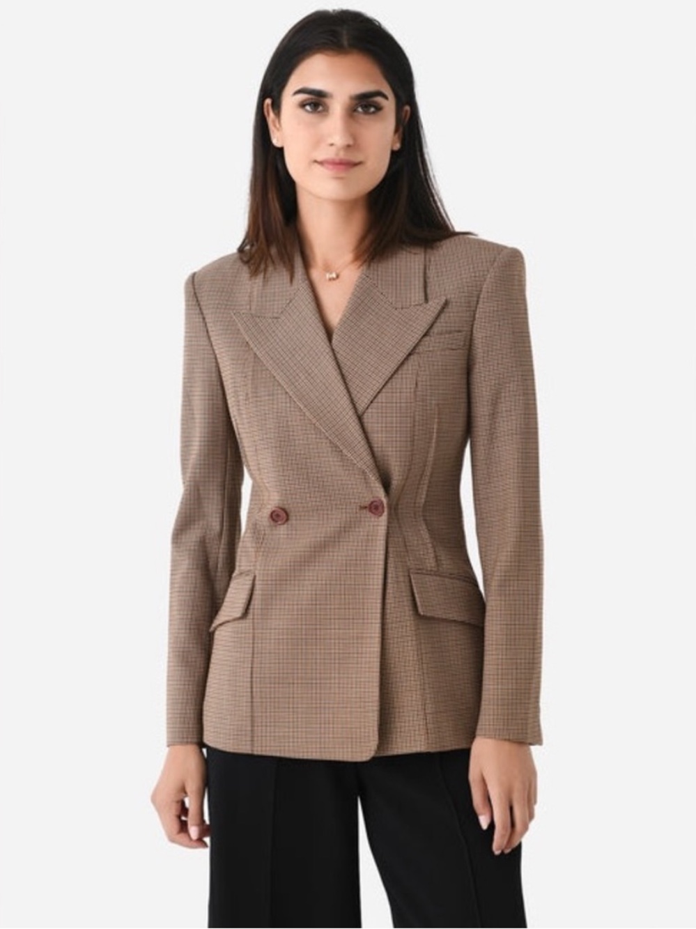 SIMKHAI Dorit Double-breasted Houndstooth Blazer Jacket 6 Women’s